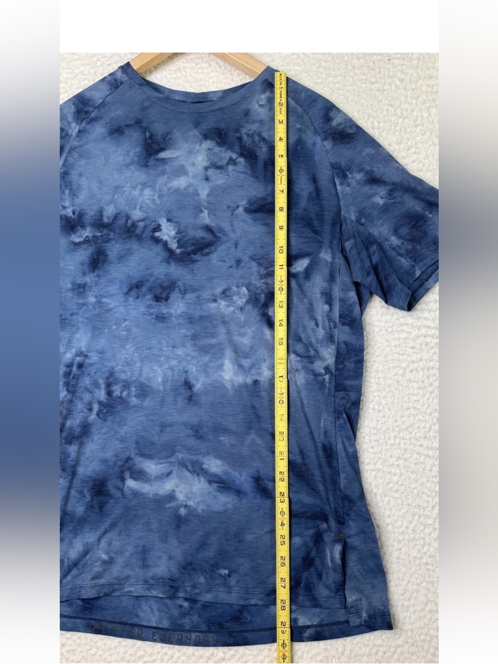 Lululemon Always Agile Short Sleeve Shirt Diamond Dye Navy Men's Size Large - Picture 10 of 10